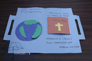 world and bible inside a paper suitcase great commission suitcase
