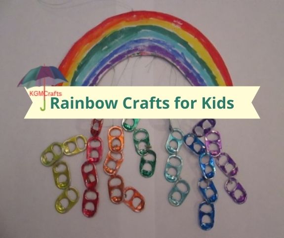 rainbow made with recycled materials rainbow craft for kids