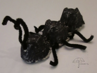 ant made with a paper egg carton egg carton ant