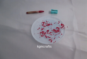 apple step 1 shave a color crayon on wax paper