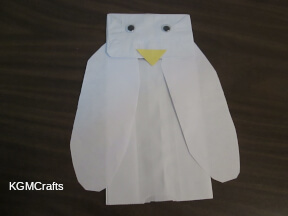 glue the paper pieces to the owl+