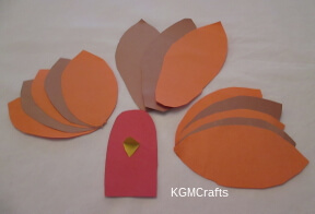 cut out feathers, head, beak