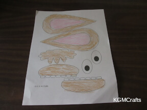 Balaam's donkey craft step 1 download and color the donkey's ears and mouth