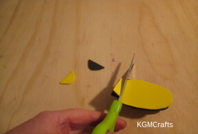 hold the two oval pieces together and cut strips