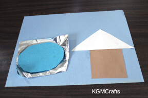 step 2 cut a piece of foil for the pond