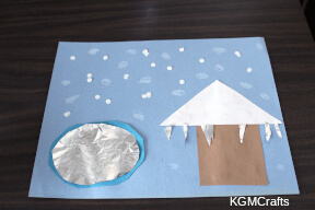 step 3 with a crayon add snowflakes