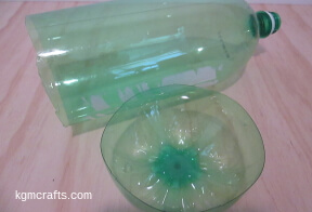 Popsicle stick turtle step 1 cut the bottom off bottle