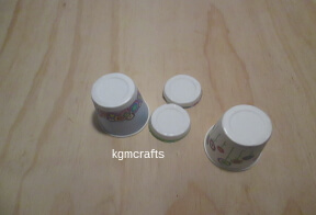 step 2 cut off tops of cups