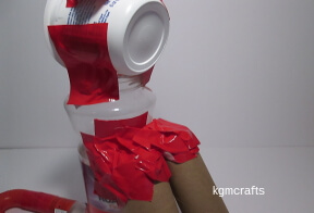 the bottom of the container is facing the legs