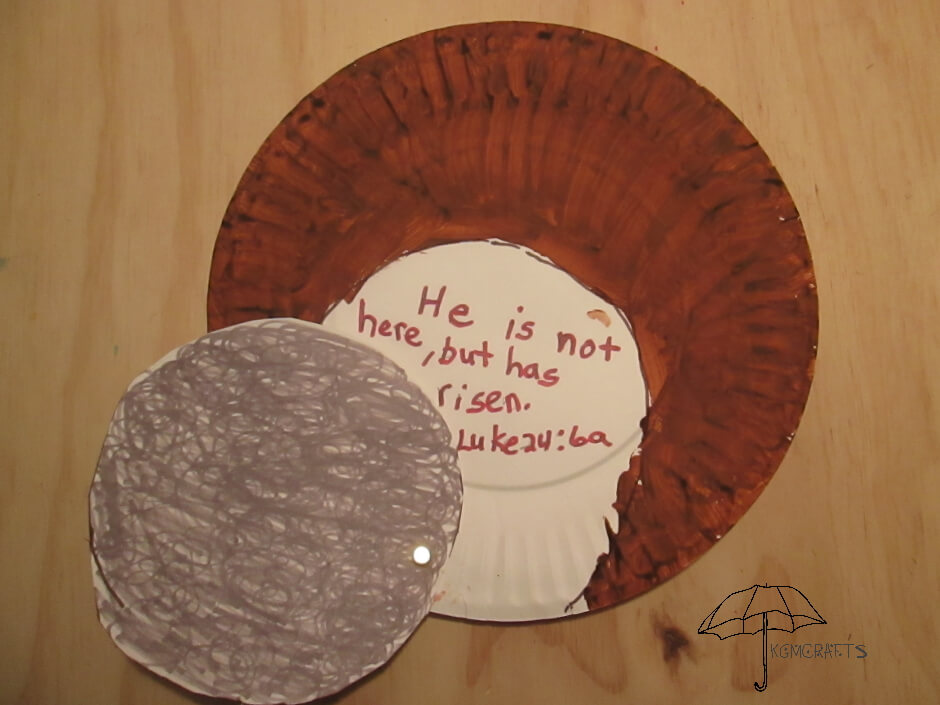 paper plate tomb craft for Easter