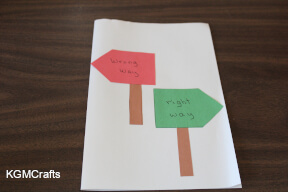 right and wrong way card