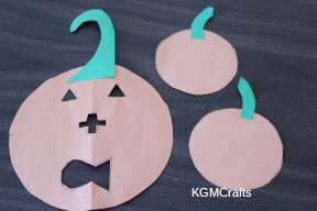 glue the stems to the pumpkins