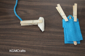 step 4 add glue the hold with clothespins