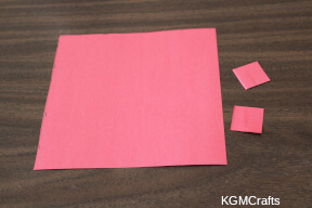cut squares from red paper clock step 2