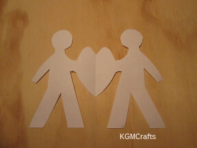 love one another step 1 cut out the men with heart from the PDF