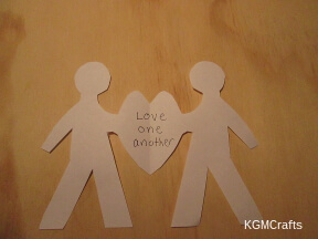 step 2 write love one another on the heart