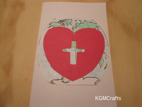 step 4 glue the heart on the world
