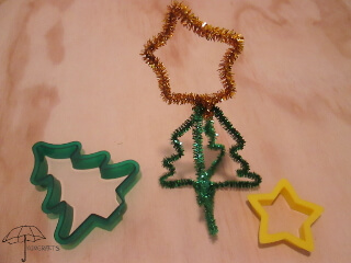 made with cookie cutters pipe cleaner tree