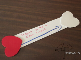 red and white hearts with words heart bookmark