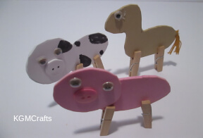 Animals made with clothespins