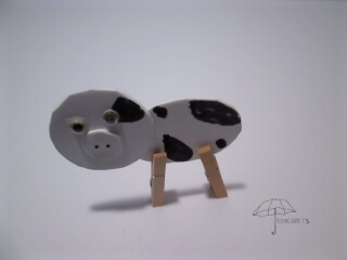 clothespin cow
