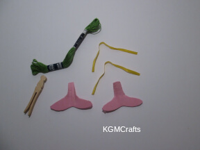 cut pieces for the hair and tail