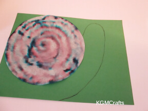 snail step 1 glue the filter to the paper