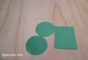 step 2 cut 2 circles and 1 rectangle