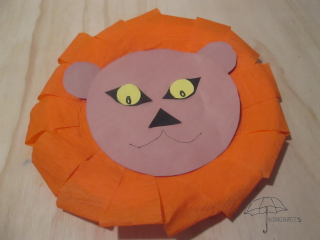 lion's mane made with streamers streamer paper plate lion