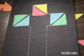 add another triangle then do the arms mosaic step 5