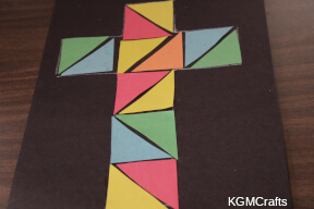 add more triangles to the cross mosaic cross step 6
