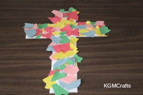 use torn paper to make a cross