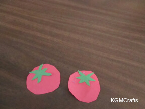 step 2 glue the stems on the tomatoes