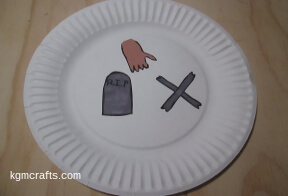 add the pieces to the paper plate