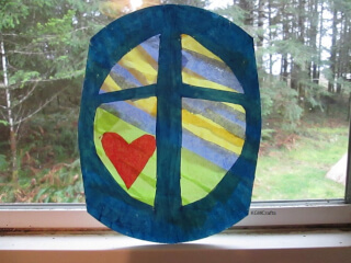 Easter cross stained glass