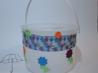 bucket decorated with flowers plastic bucket basket