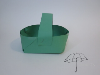 green paper basket paper basket