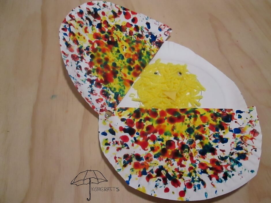 paper plate egg with chick