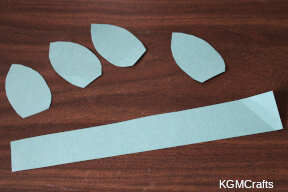 cut blue tea shapes and a rectangle