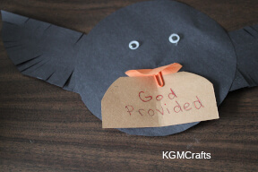 place the bread in the raven's beak