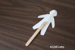 glue the stick to one of the stick figures