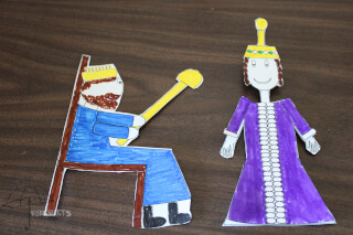 King Ahasuerus and Queen Esther paper dolls