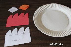 cut the pieces for the paper plate chicken
