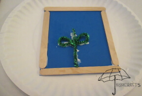 glue the leaves and stem