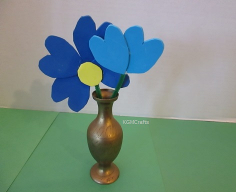 blue craft foam flowers