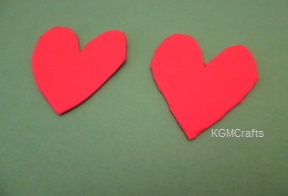 step 2 cut 2 foam hearts