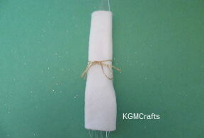 step 2 tie with gold string