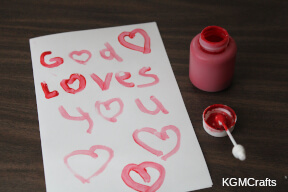 God is love painted card step 1