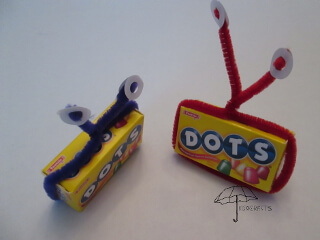pipe cleaners and dot candy candy monster