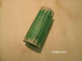 Frankenstein step 1 color your cardboard tube green